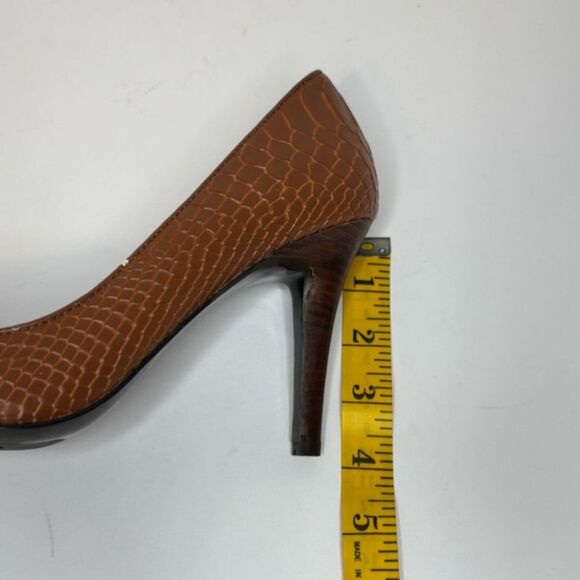 Lauren Ralph Lauren Croc Leather Brown Womens Pumps Stiletto Heels - Picture 5 of 6